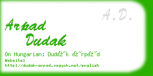 arpad dudak business card